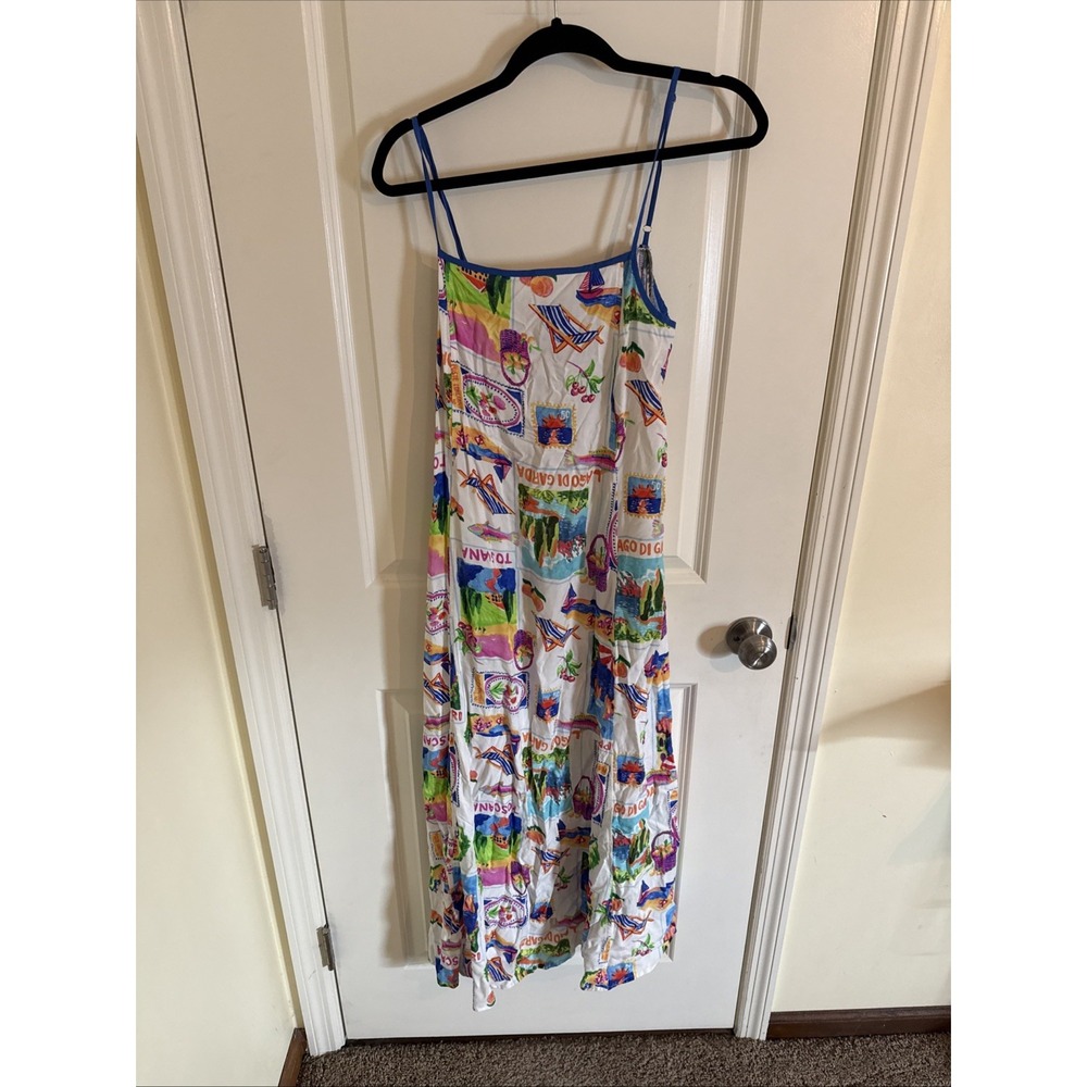 Label of Love Toscana Print Maxi Dress Italy Resortwear Size Small NWT
